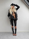 GENUINELY LEATHER JACKET (real fur collar)
