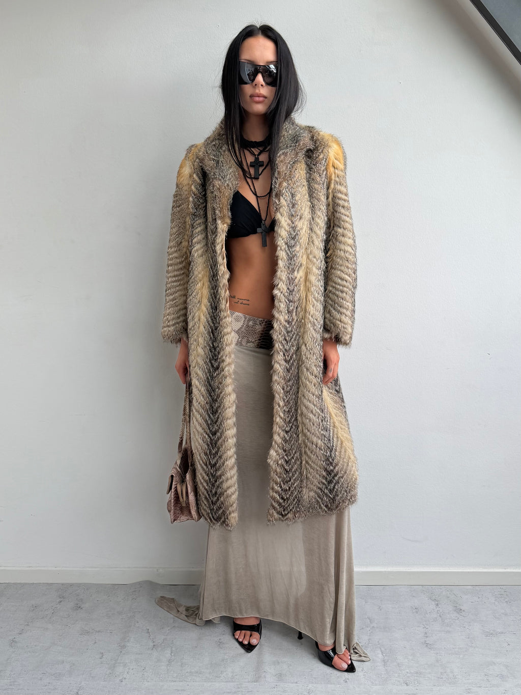 Real fur coat