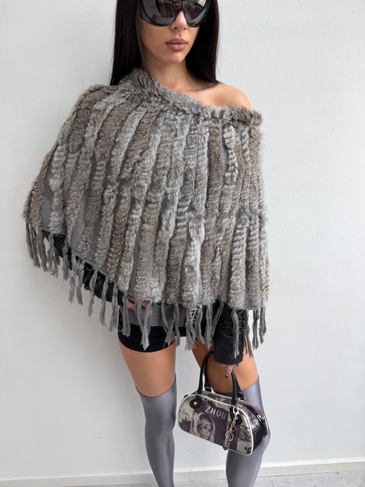 REAL FUR PONCHO