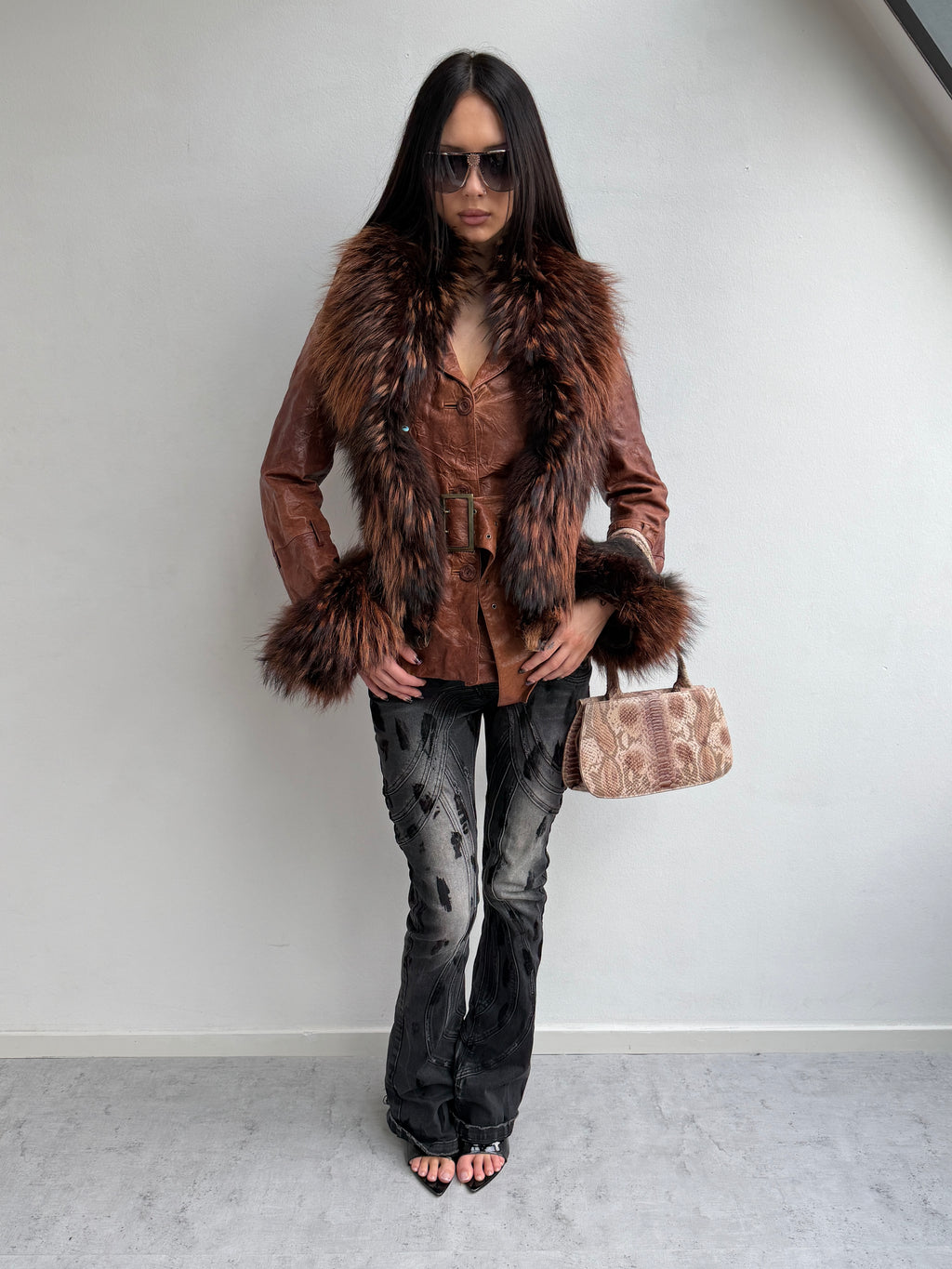 REAL FUR & REAL LEATHER JACKET