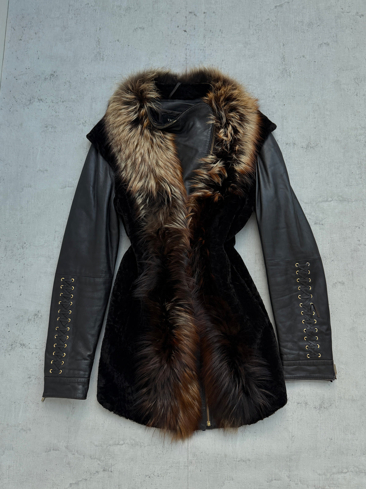 REAL LEATHER & FUR JACKET