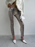 Snake skin print jeans