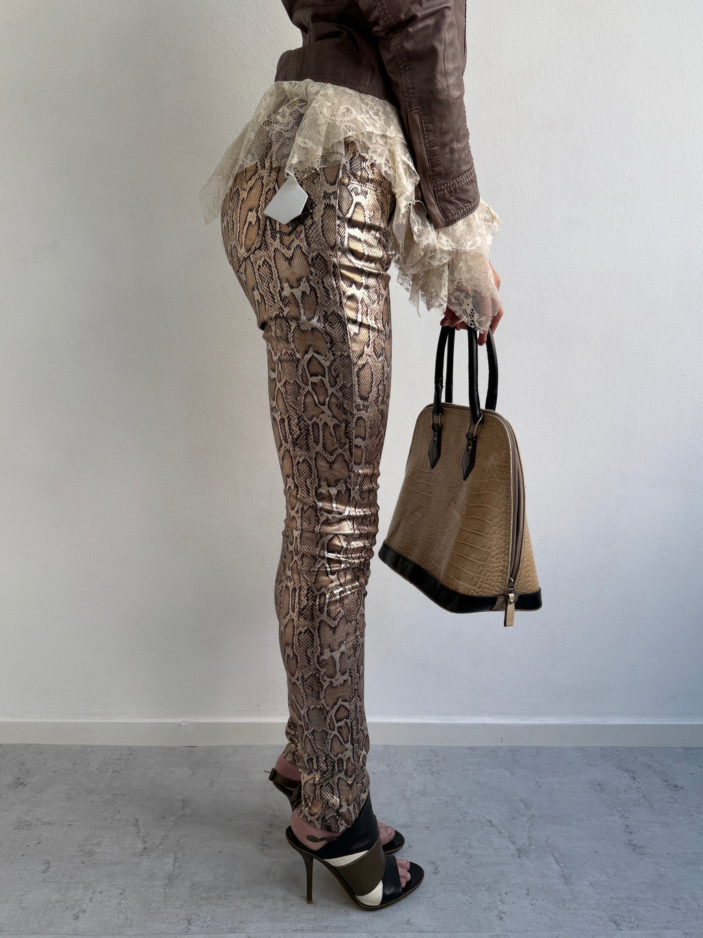 Snake skin print jeans