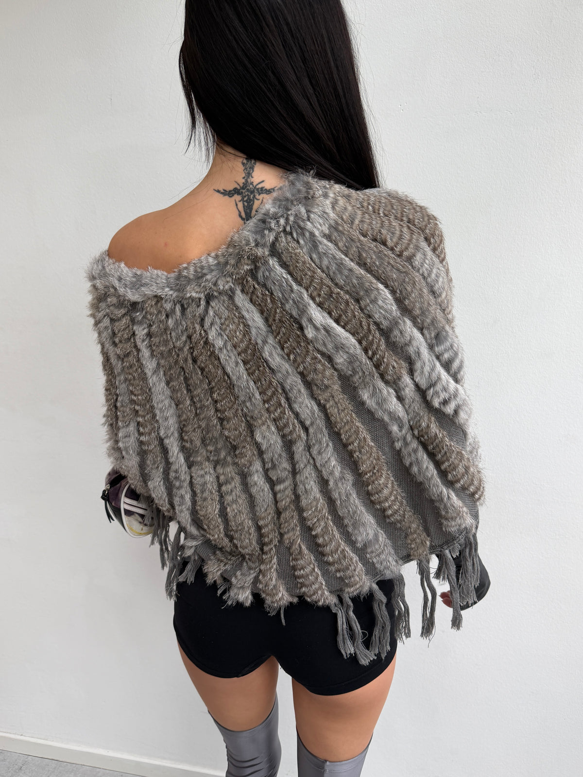 REAL FUR PONCHO