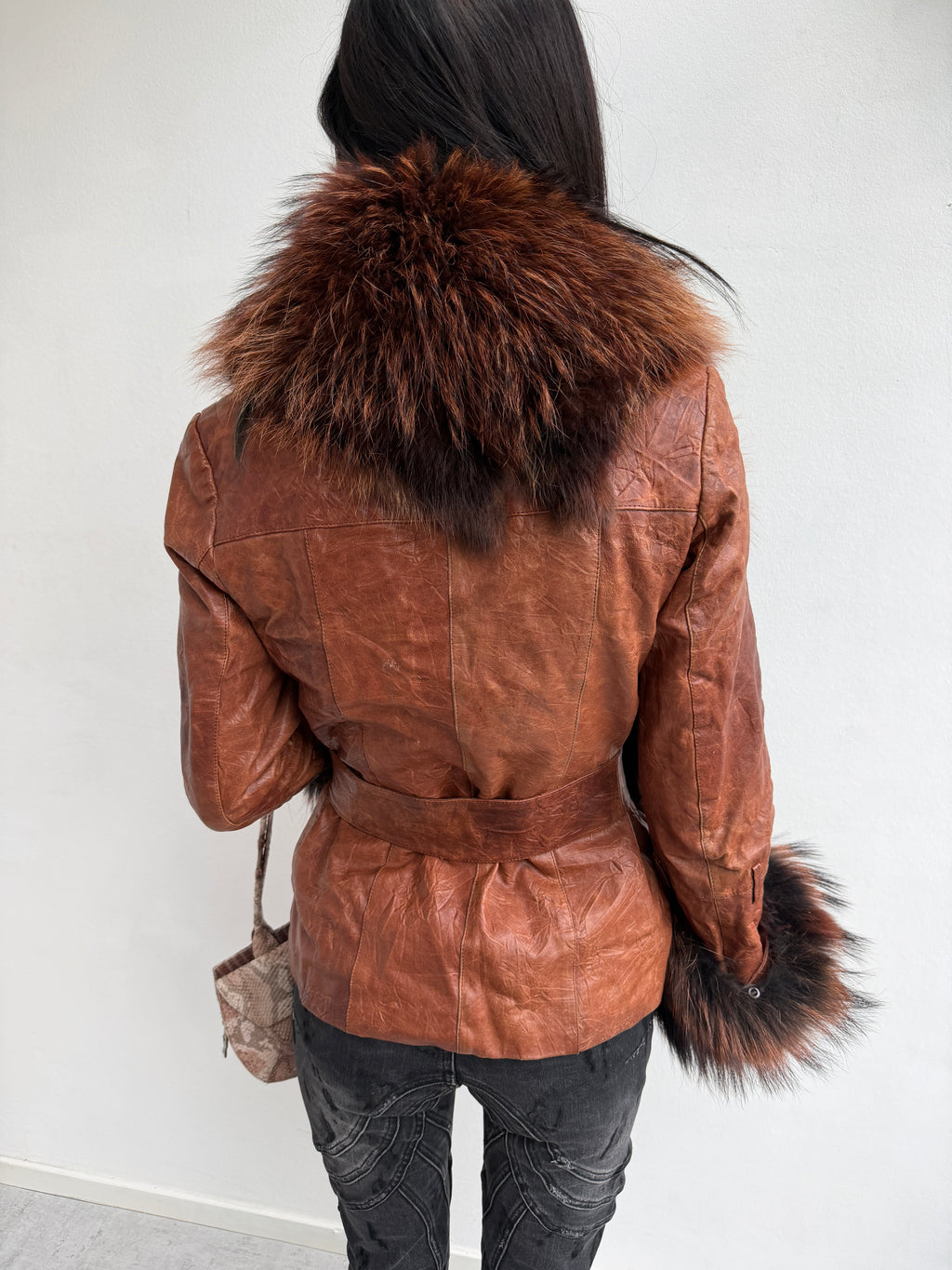 REAL FUR & REAL LEATHER JACKET
