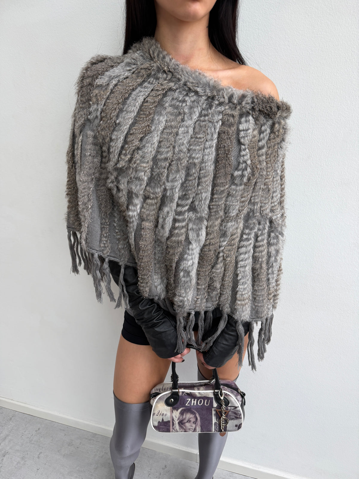 REAL FUR PONCHO