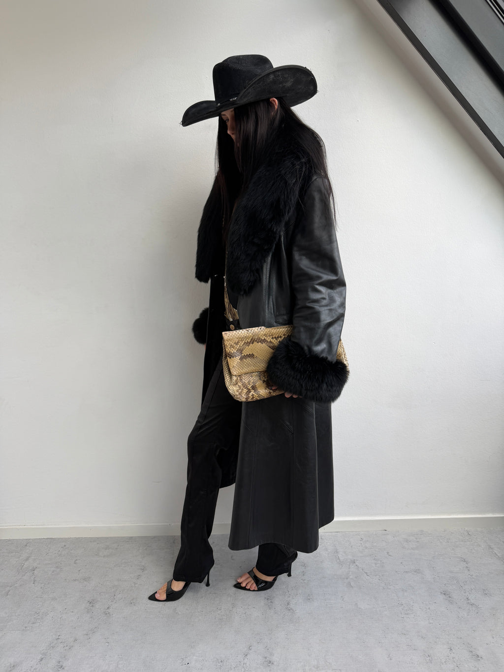 REAL FUR & LEATHER COAT