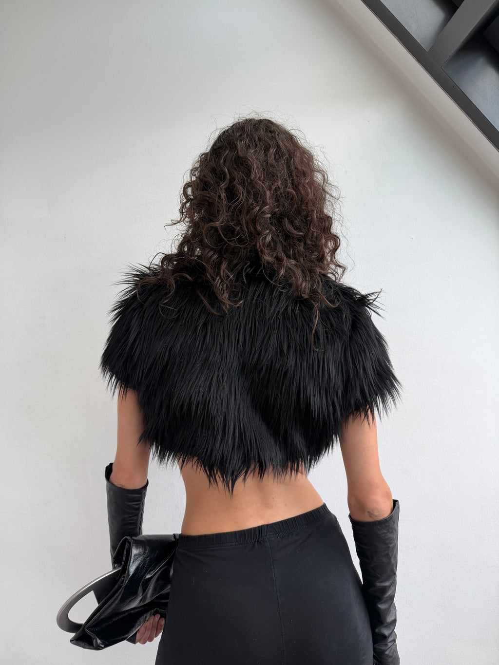 Faux fur cape