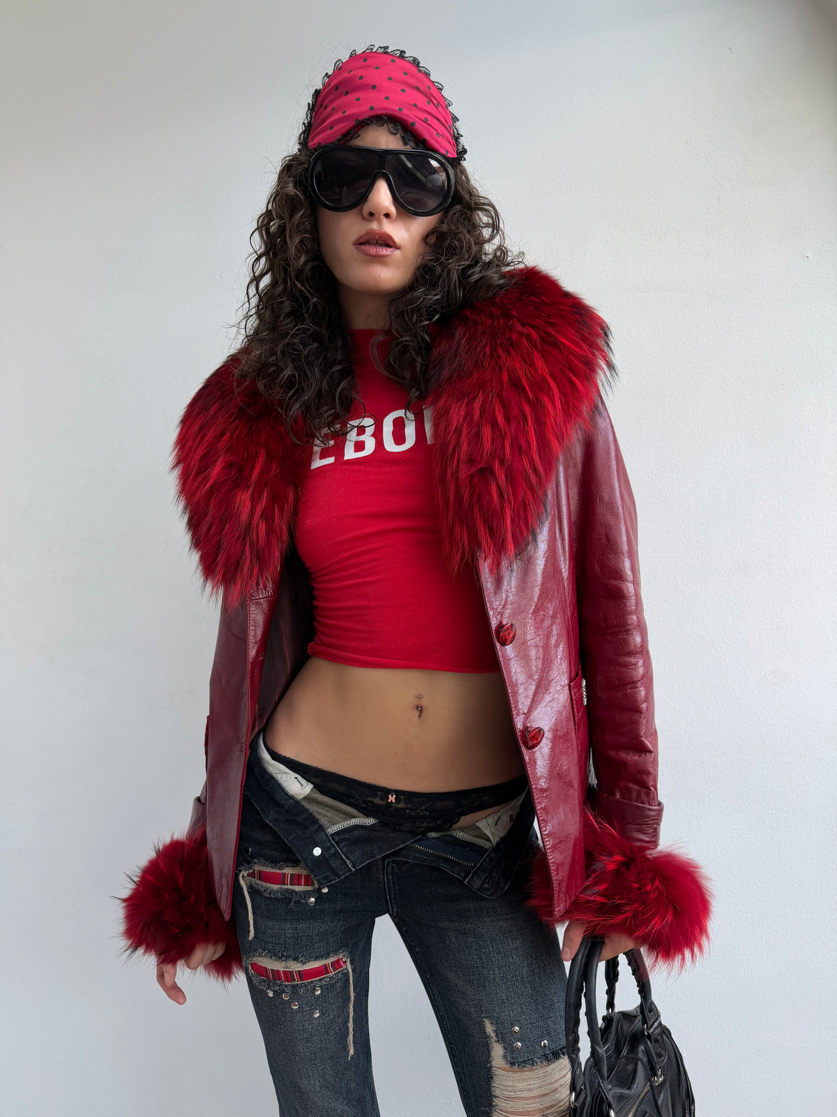 Real leather & real fur jacket