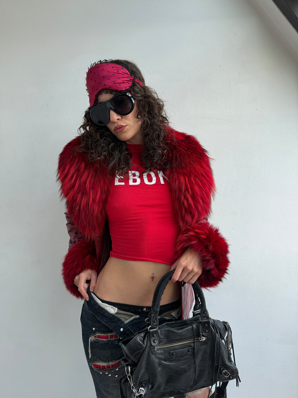 Real leather & real fur jacket