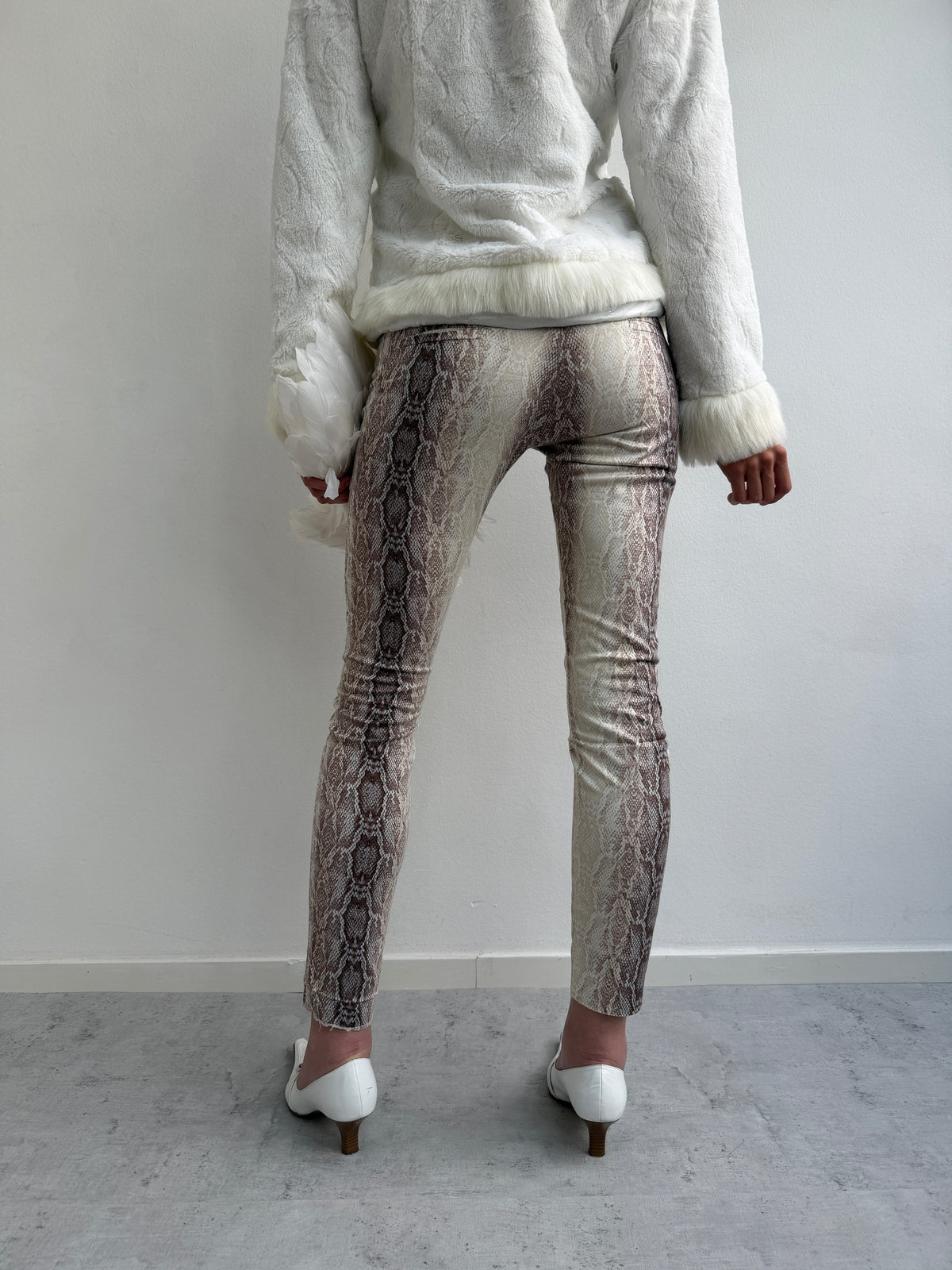 Snake skin print jeans
