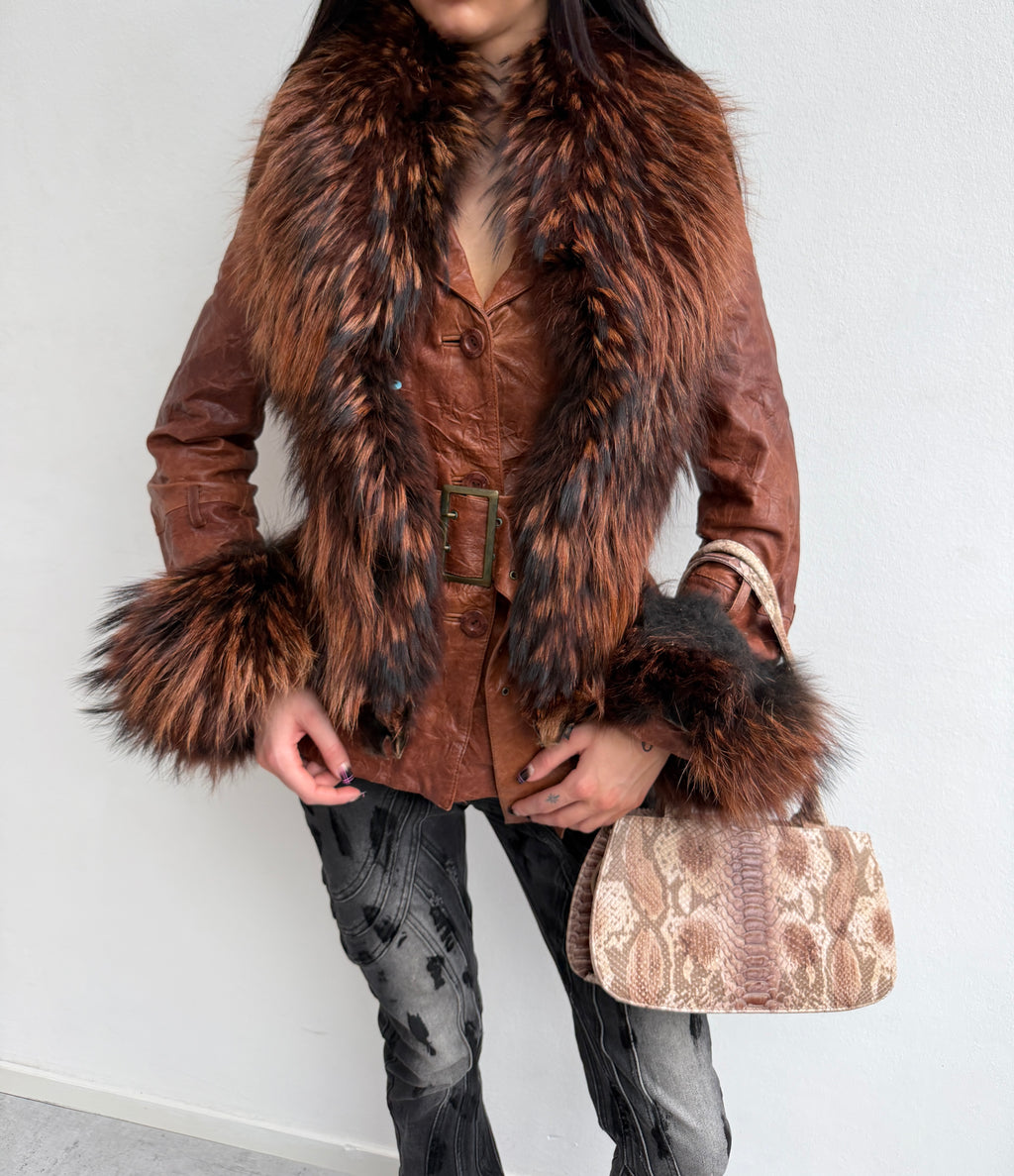 REAL FUR & REAL LEATHER JACKET