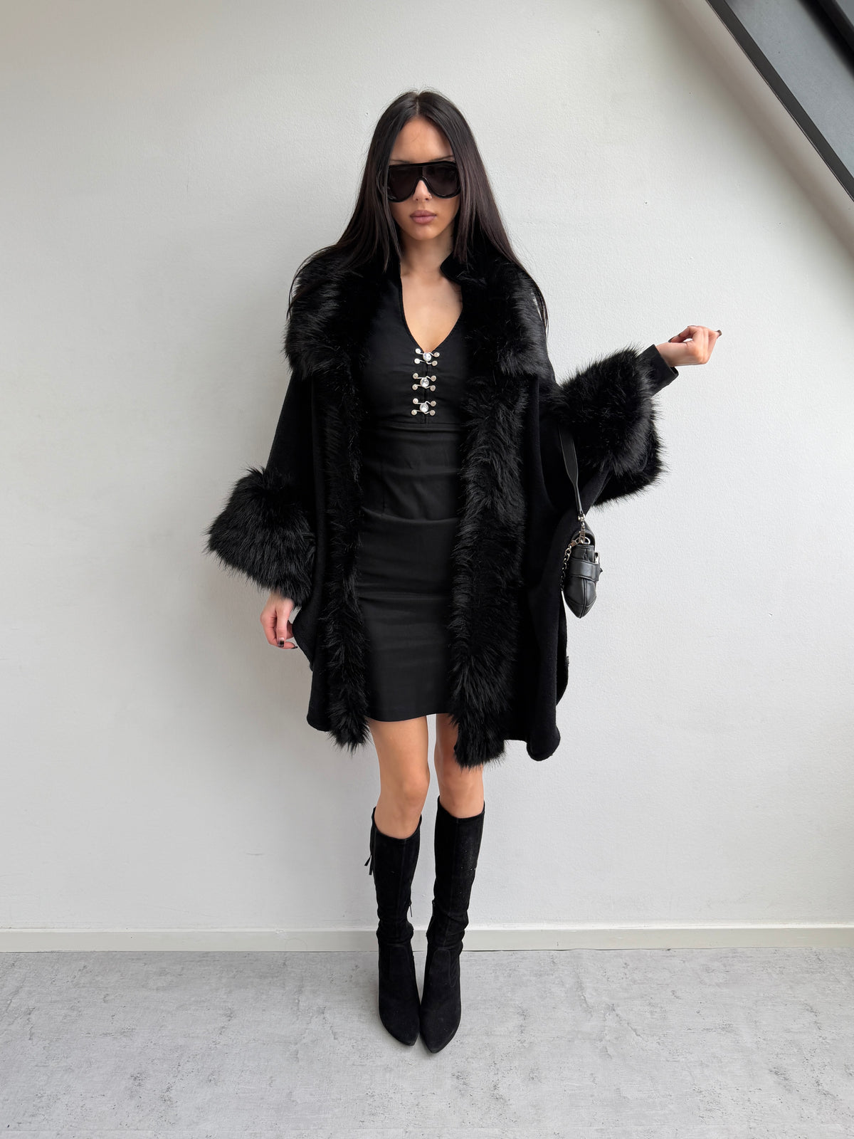 FAUX FUR CARDIGAN