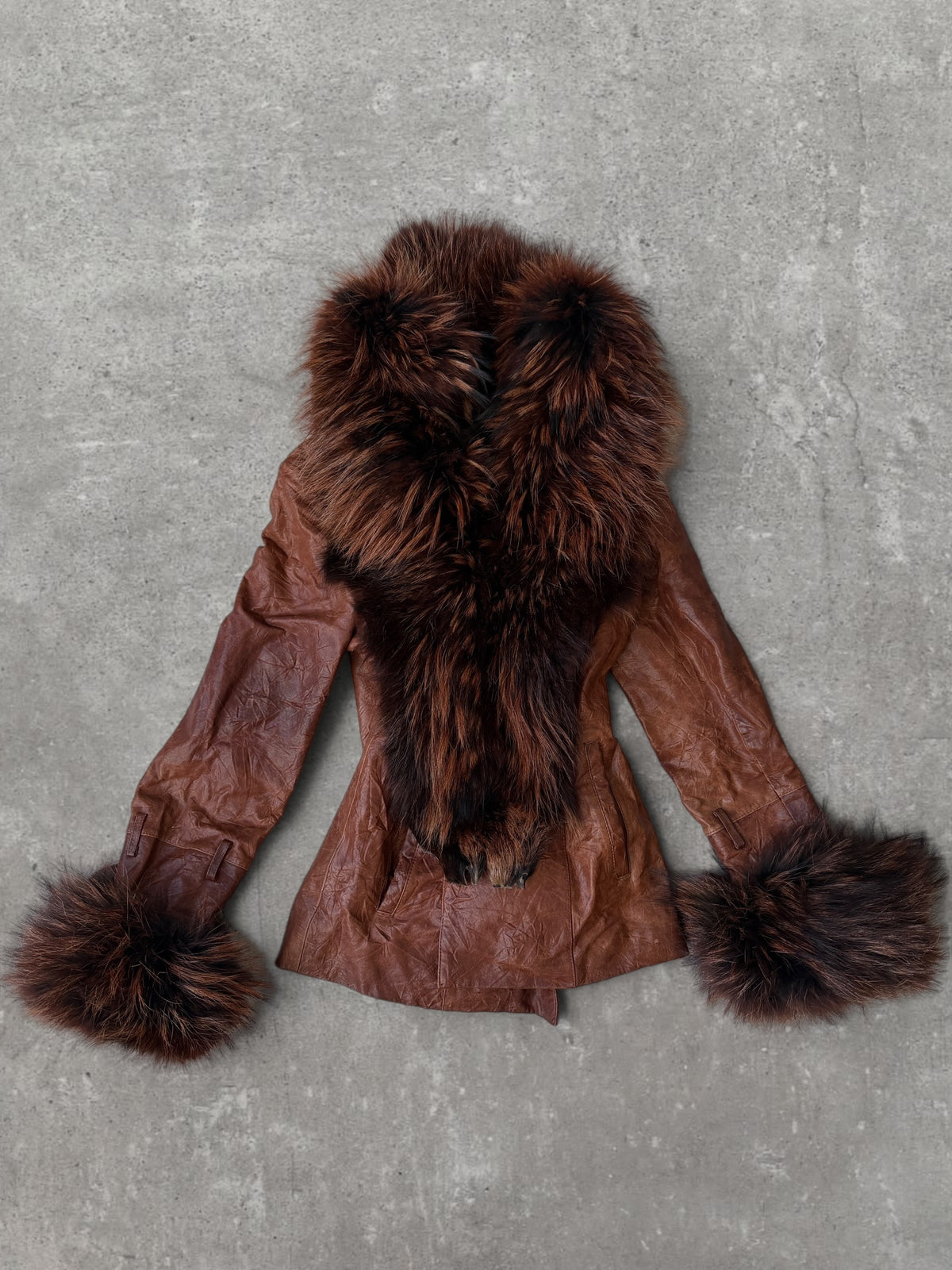REAL FUR & REAL LEATHER JACKET