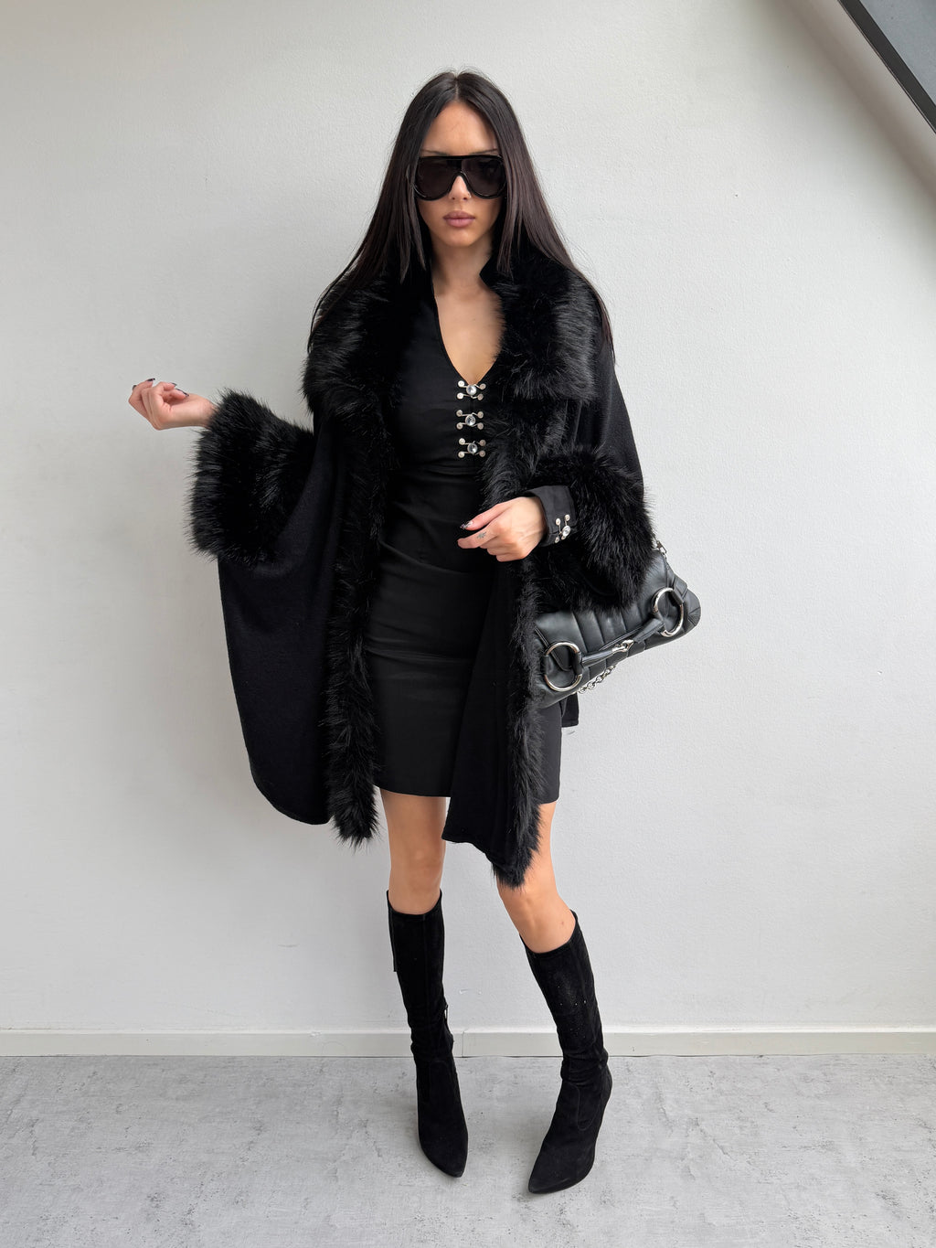 FAUX FUR CARDIGAN