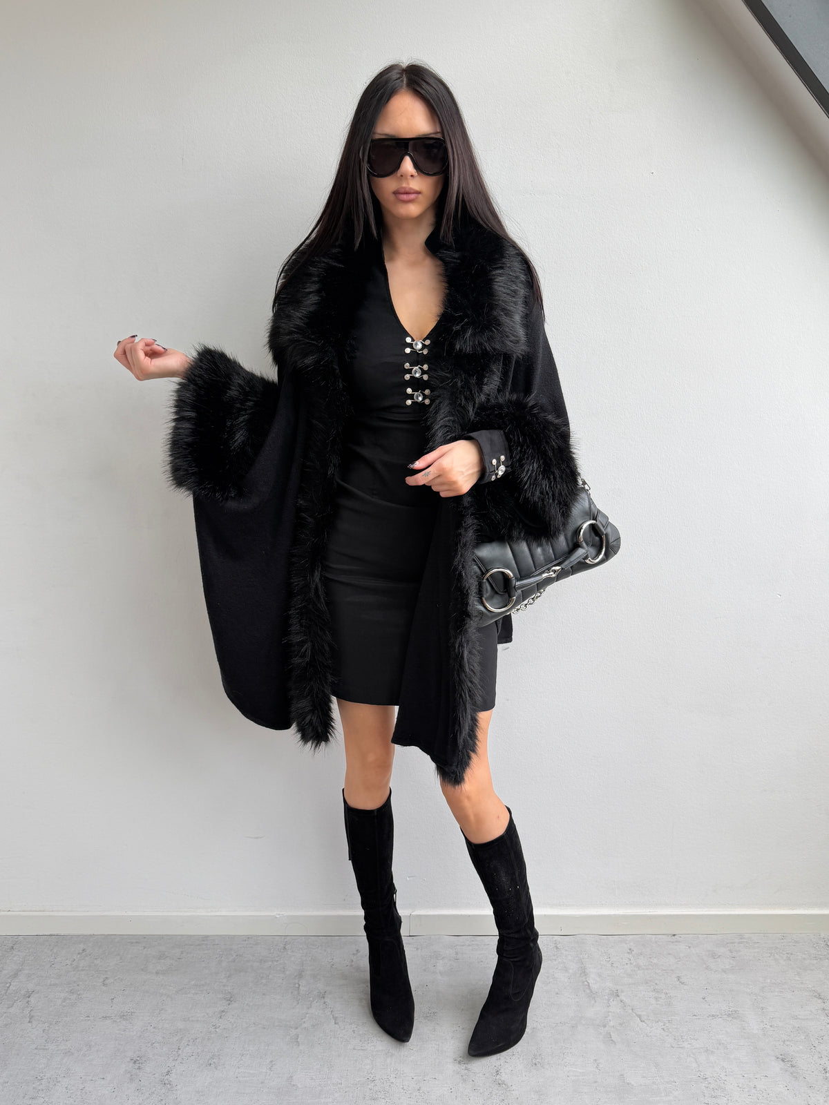 FAUX FUR CARDIGAN
