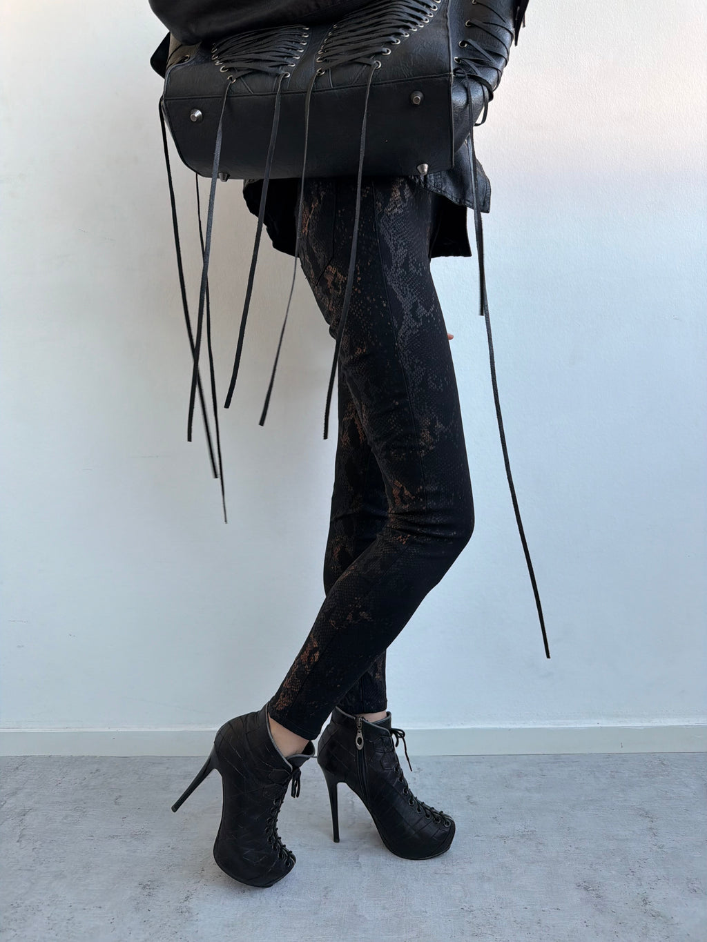 SNAKE PRINT JEANS