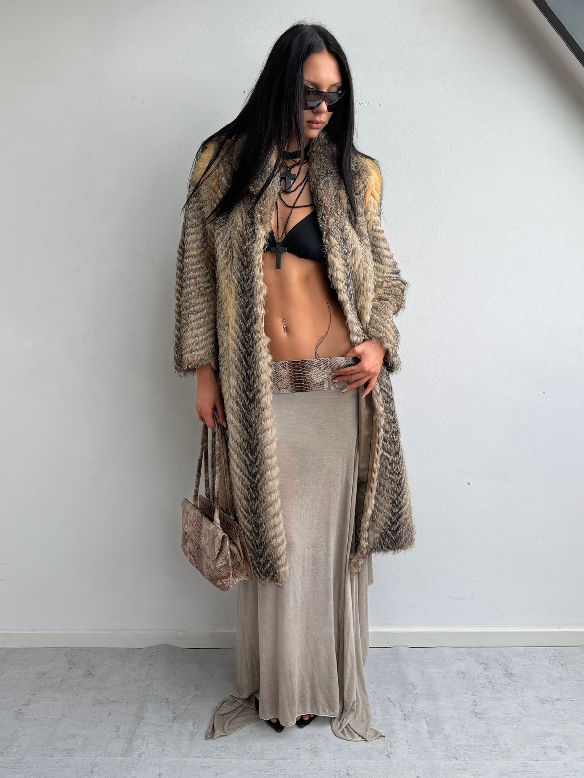 Real fur coat