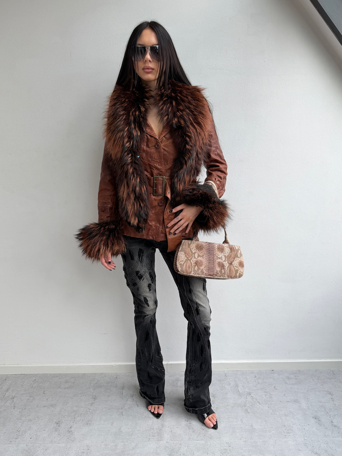 REAL FUR & REAL LEATHER JACKET