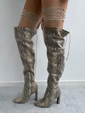 Snake skin print boots