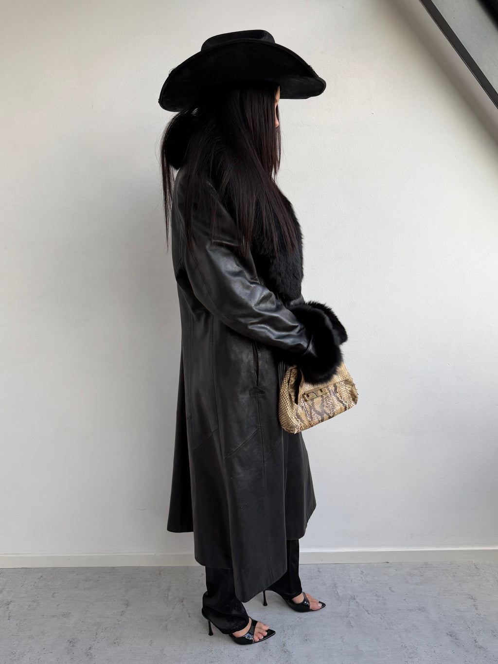 REAL FUR & LEATHER COAT